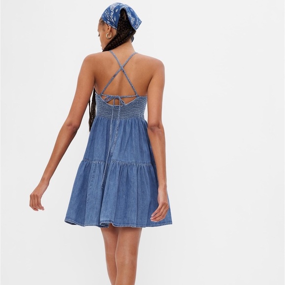 GAP Dresses & Skirts - GAP Smocked Denim Mini Dress